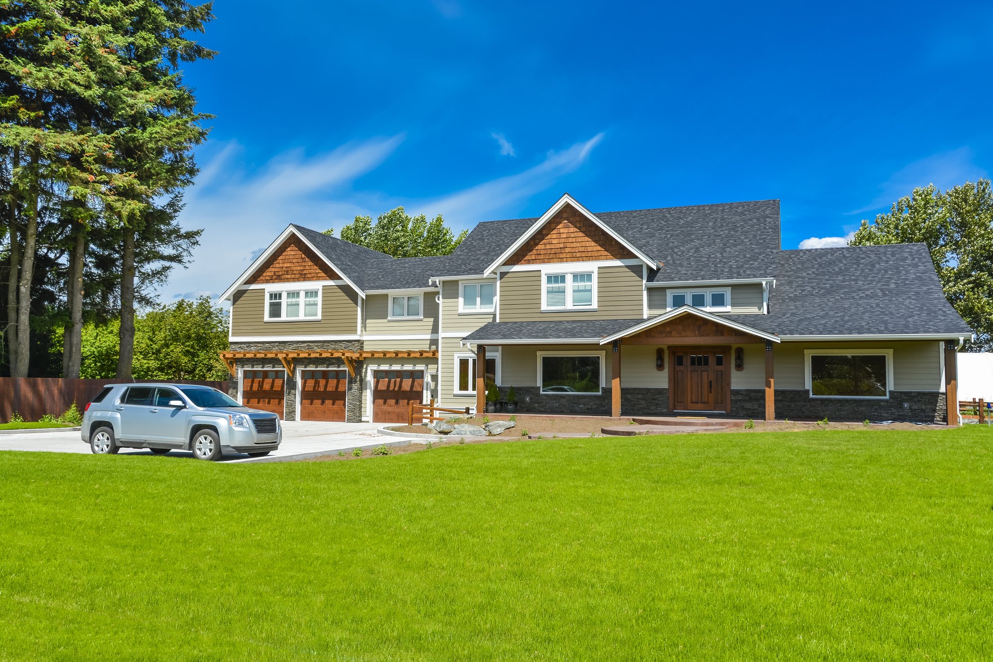 View of a house and a car parked